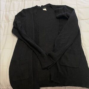 Jcrew Black wool Open Front Cardigan